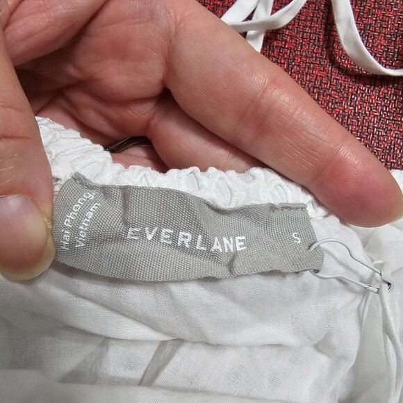 Everlane The Eyelet Cotton Blouse S White Coquette Feminine Cottagecore NWT - Picture 3 of 12